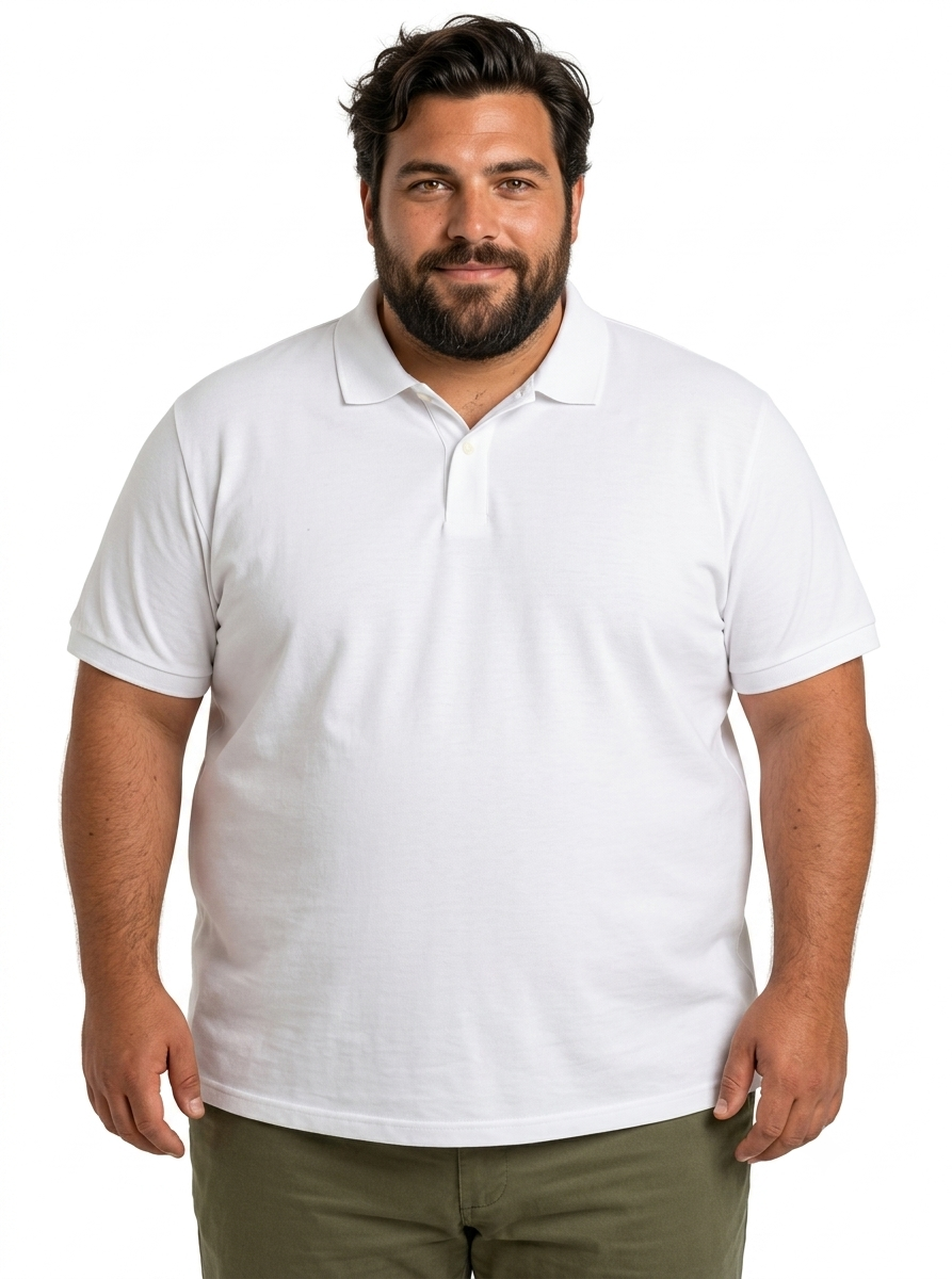 Polera Piqué lisa Blanca MASX M/C 240 Gr | MASX Chile