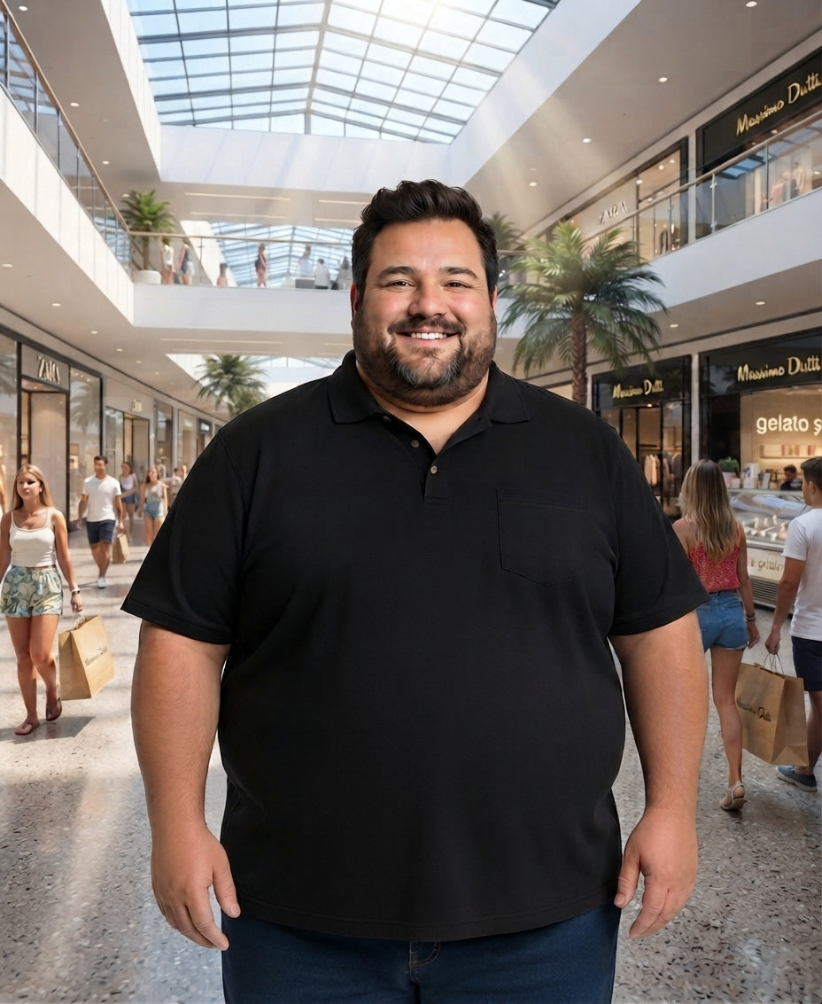 Polera Piqué lisa negro MASX M/C 240 Gr | MASX Chile