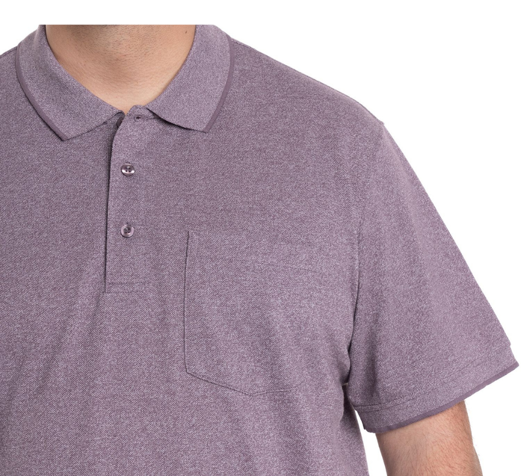 Polera Piqué melange 060 Lila M/C Tallas Grandes | MASX Chile
