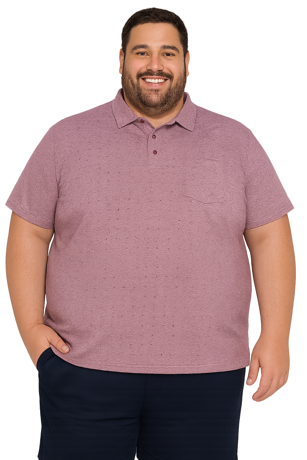 Polera Piqué one by one 056 burdeo Tallas grandes | MASX Chile