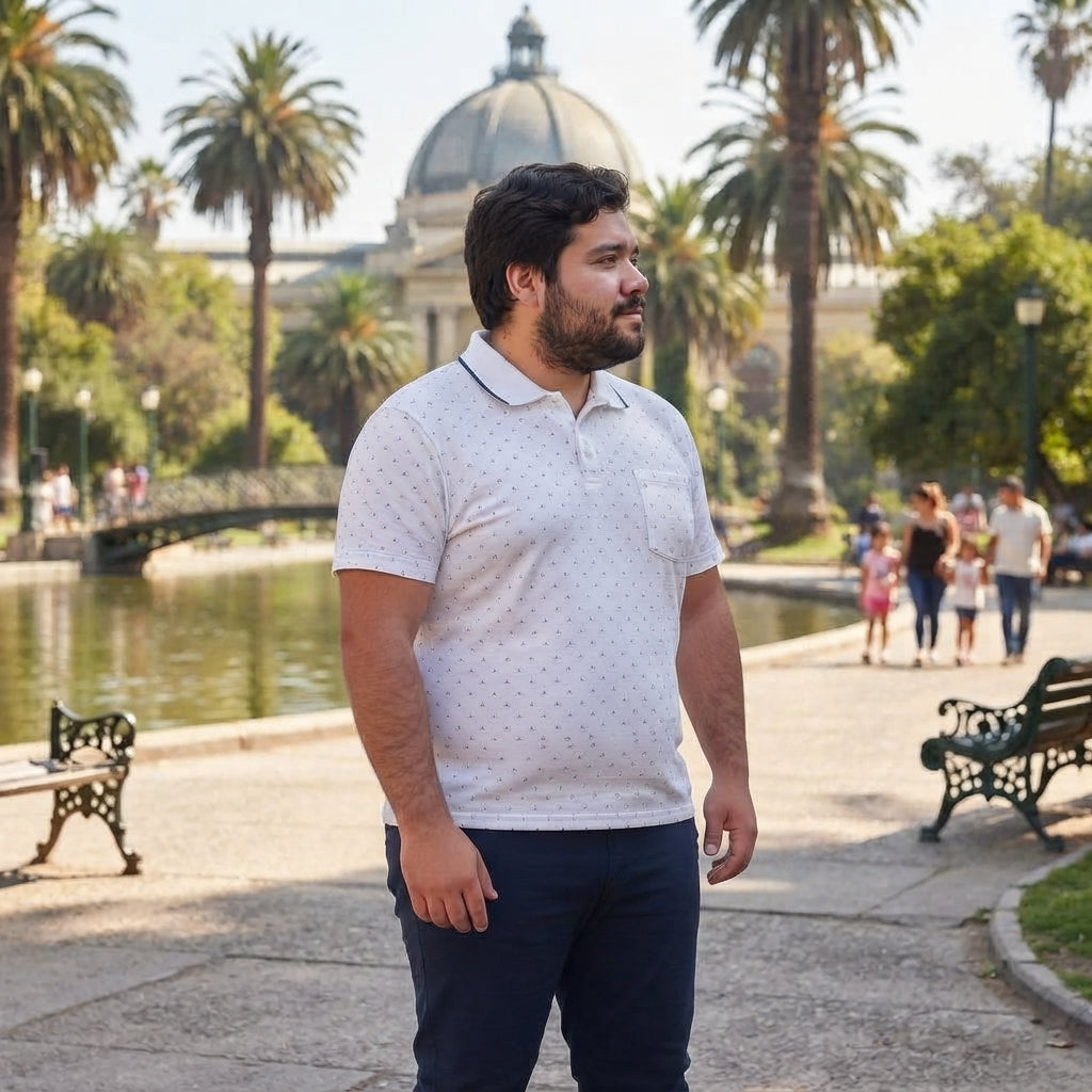 Polera Piqué Diseño 501 blanco | MASX Chile