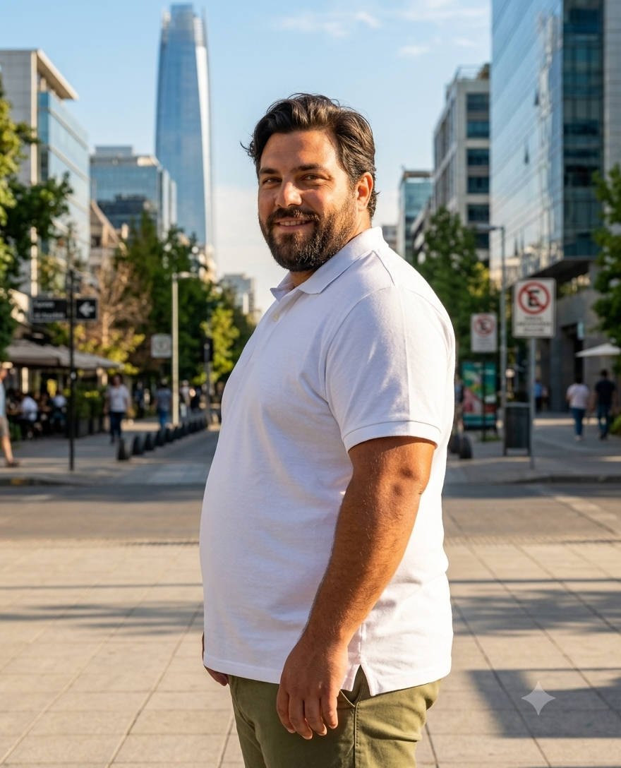 Polera Piqué lisa Blanca MASX M/C 240 Gr | MASX Chile