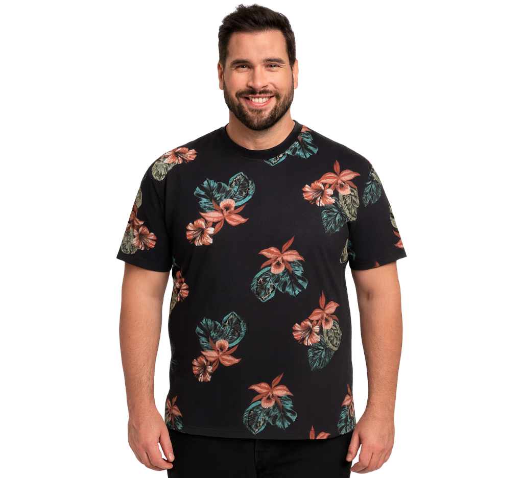 Polera cuello polo jersey print diseño 001 - Tallas Grandes