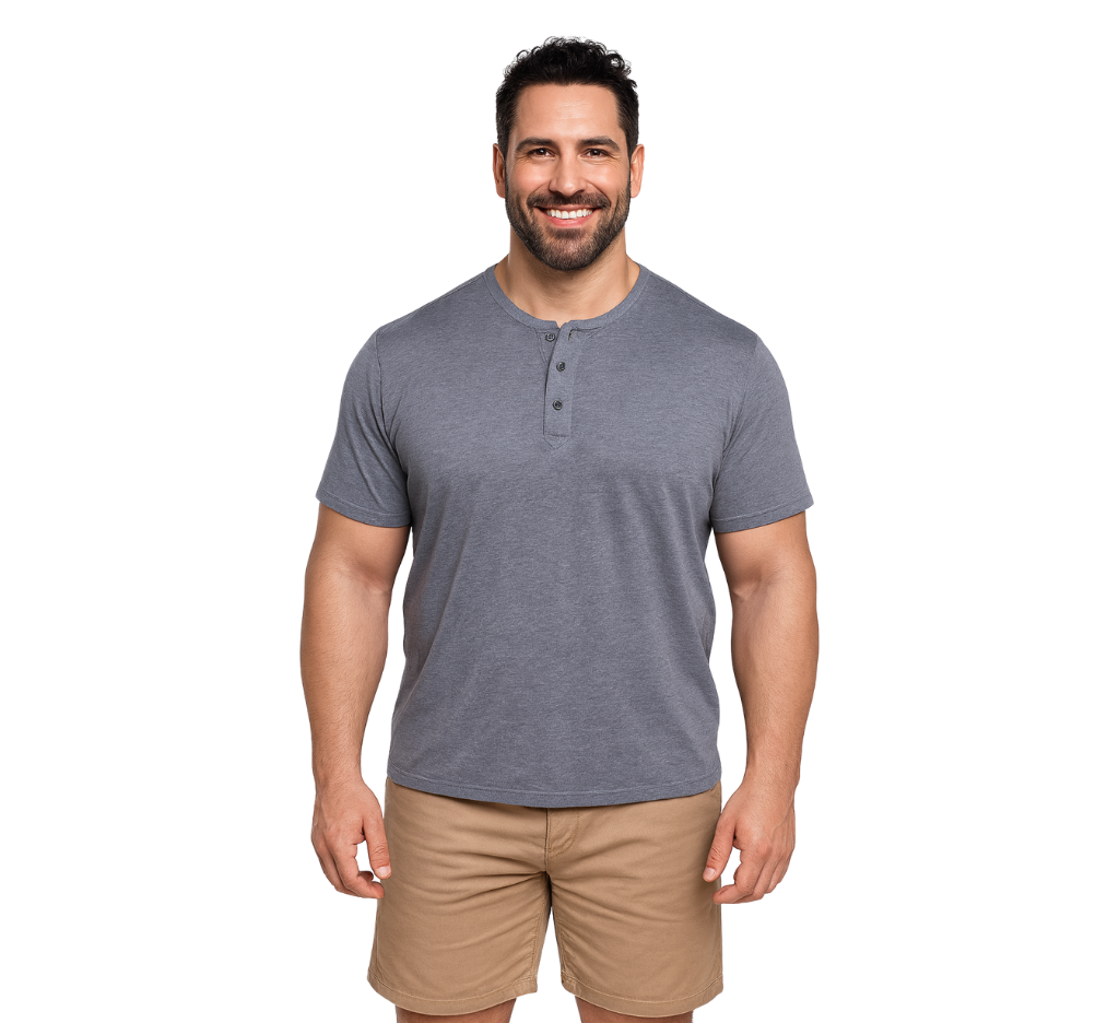 Polera jersey con botones - 007 melange medio