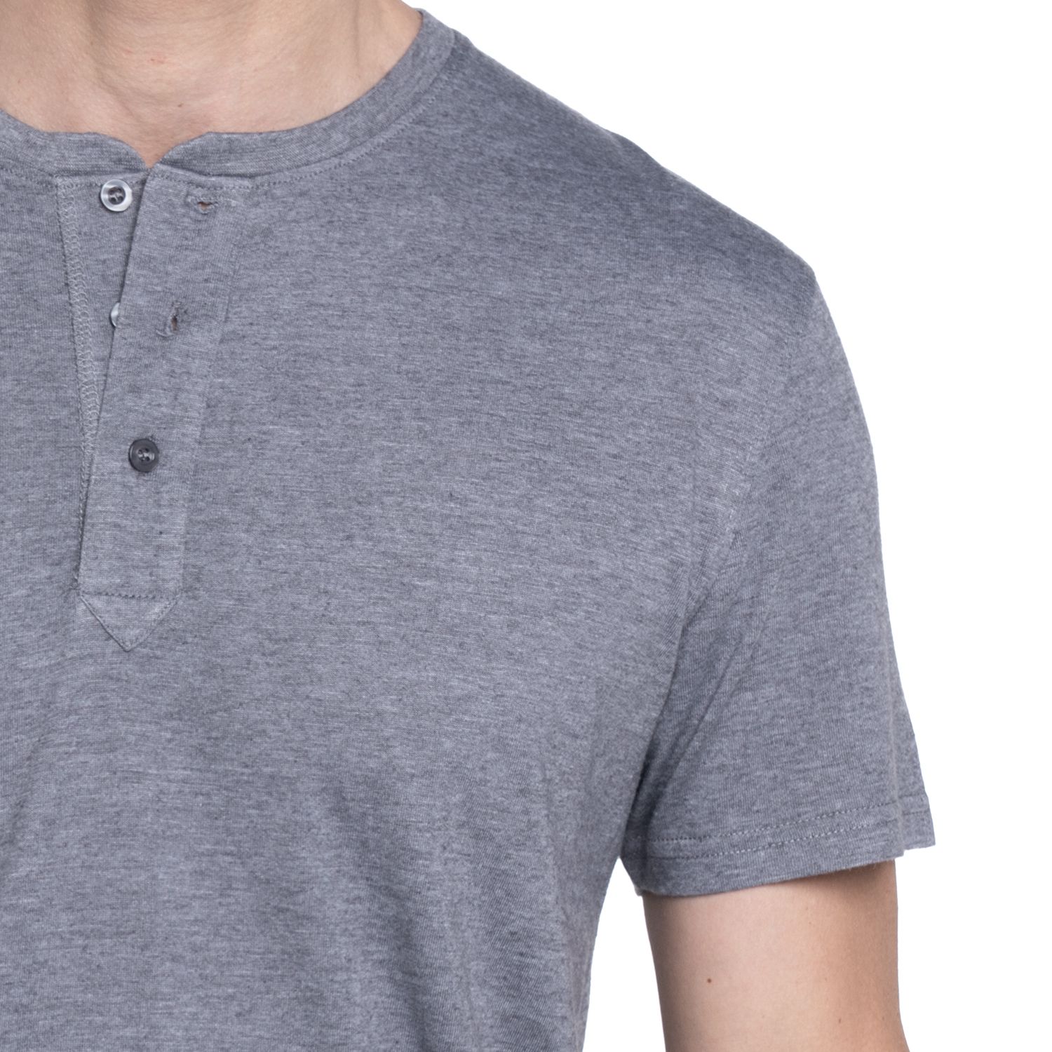 Polera jersey con botones - 007 melange medio