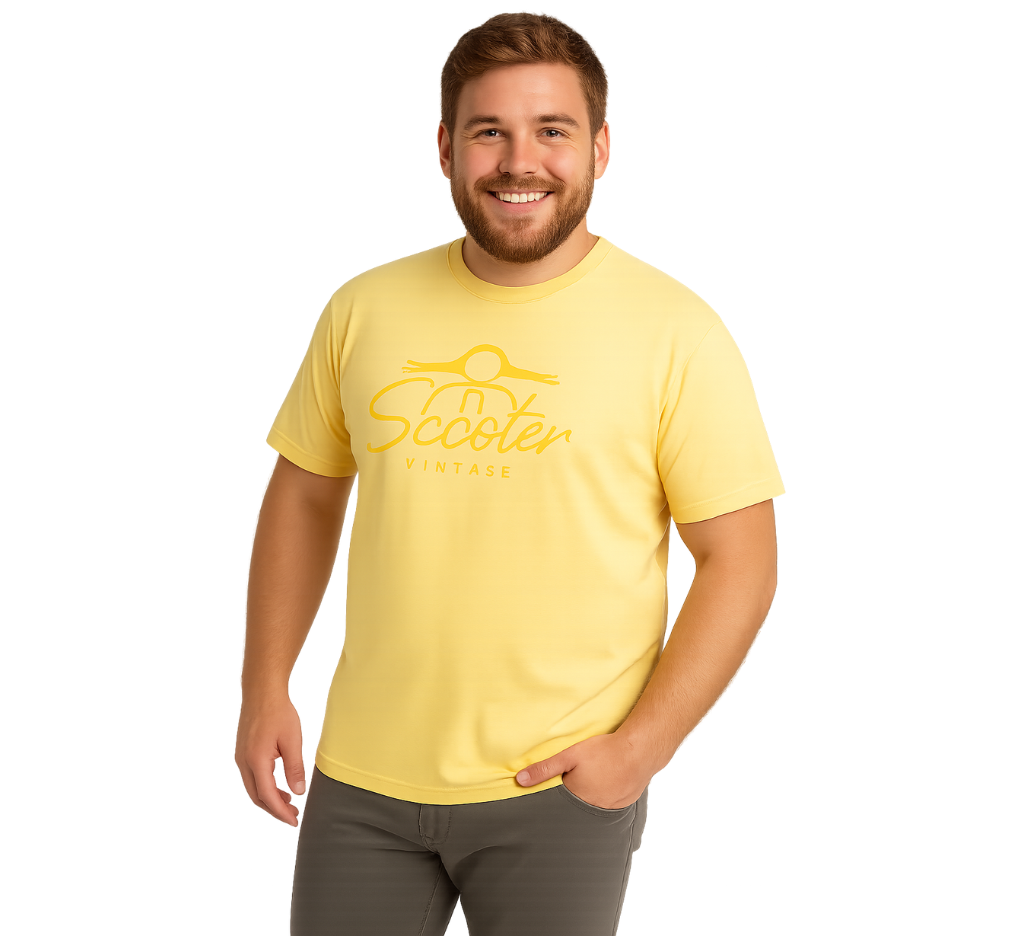 Polera jersey estampada cuello redondo 022 vainilla - Tallas Grandes