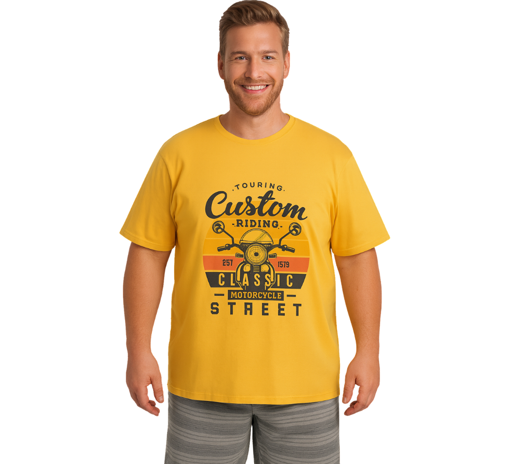 Polera jersey estampada cuello v - 024 amarillo | MASX Chile