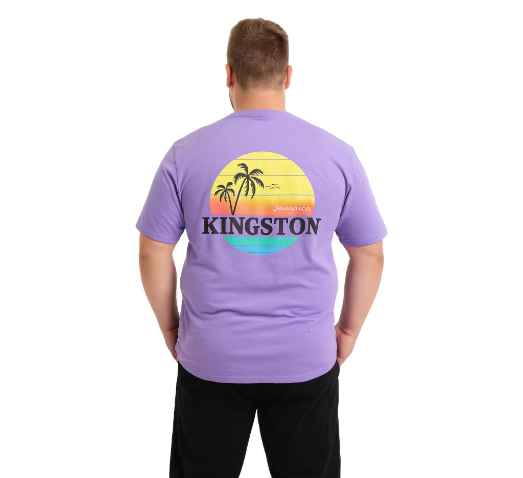 Polera jersey estampada cuello v - 066 lila oscuro | MASX Chile