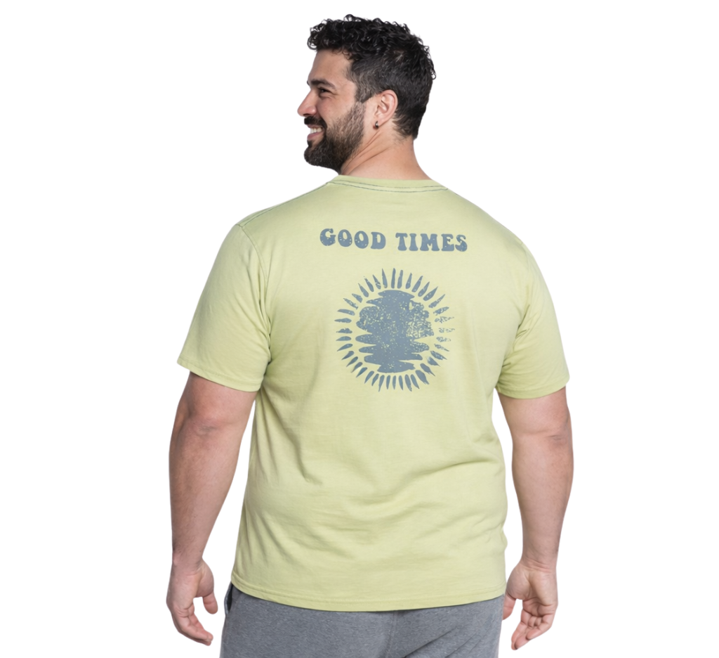 Polera jersey estampado back cuello v 018 verde manzana Tallas grandes | MASX Chile