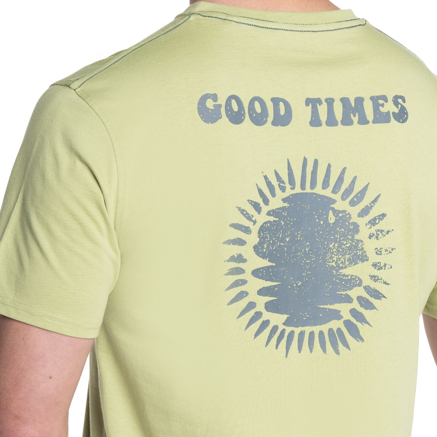 Polera jersey estampado back cuello v 018 verde manzana Tallas grandes | MASX Chile