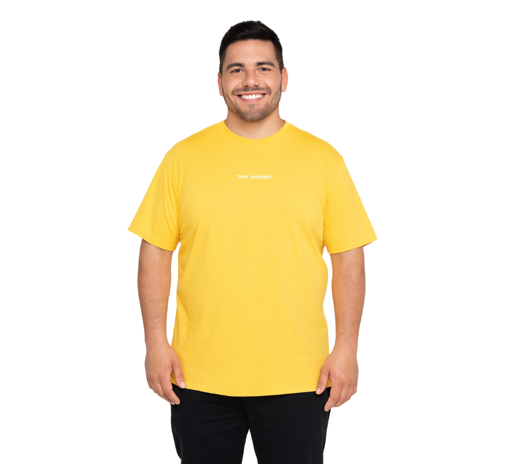 Polera jersey estampado back cuello polo 024 amarillo | MASX Chile