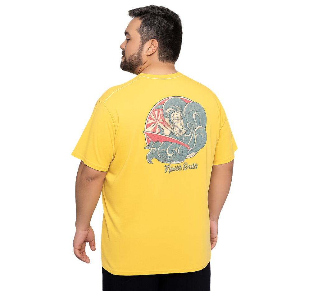 Polera jersey estampado back cuello polo 024 amarillo | MASX Chile