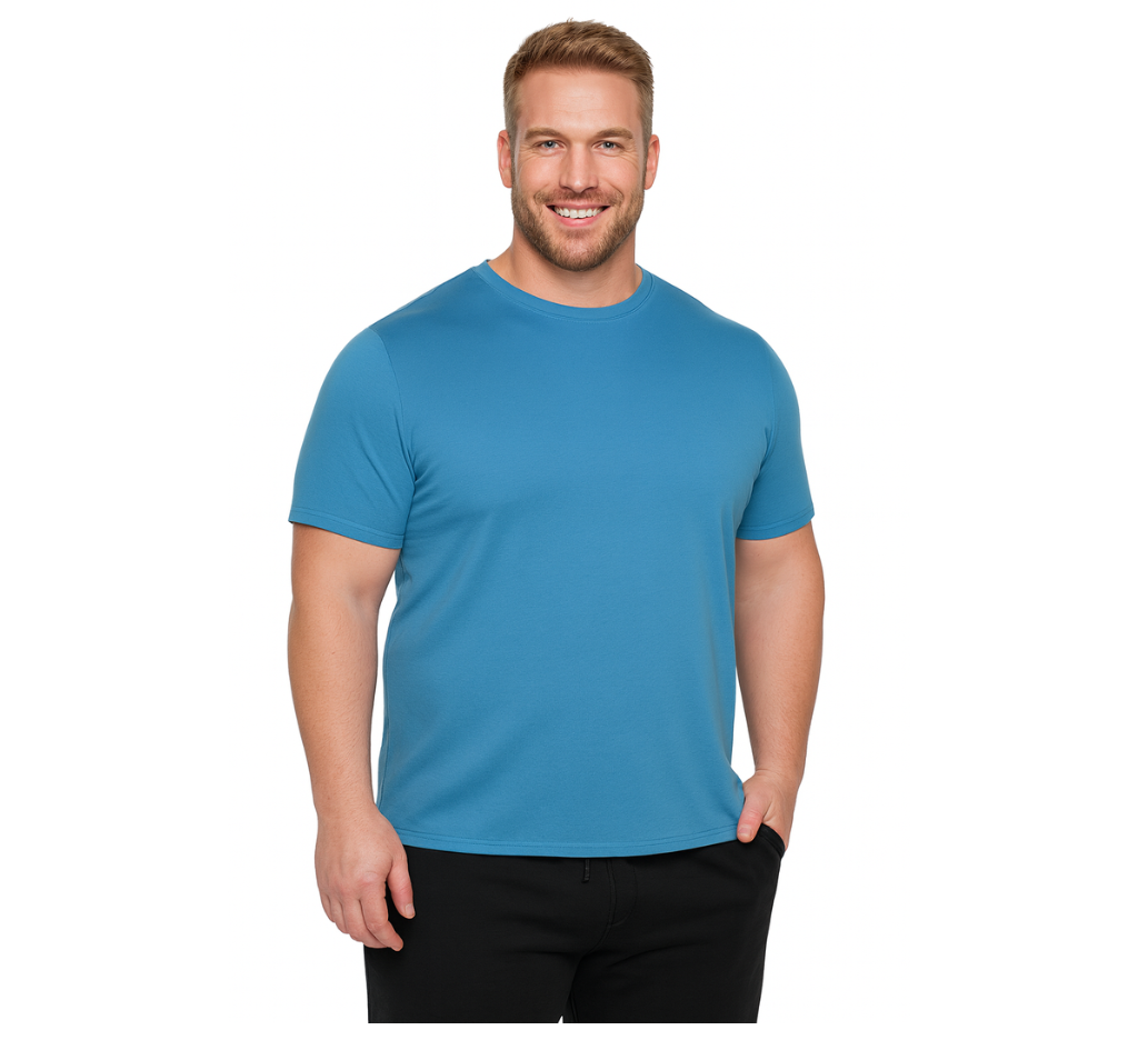 Polera jersey estampado cuello polo 088 celeste Tallas Grandes | MASX Chile