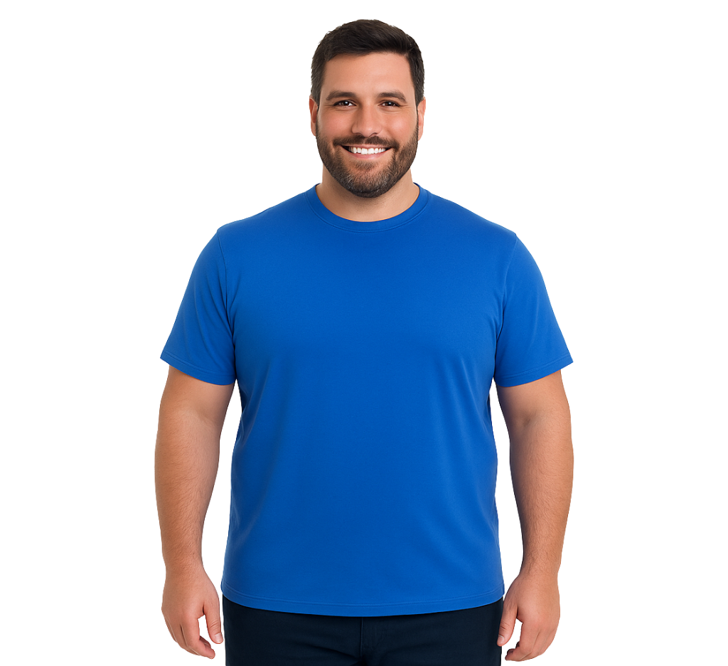 Polera jersey lisa kt 075 azul francia para hombre talla grande | MASX Chile