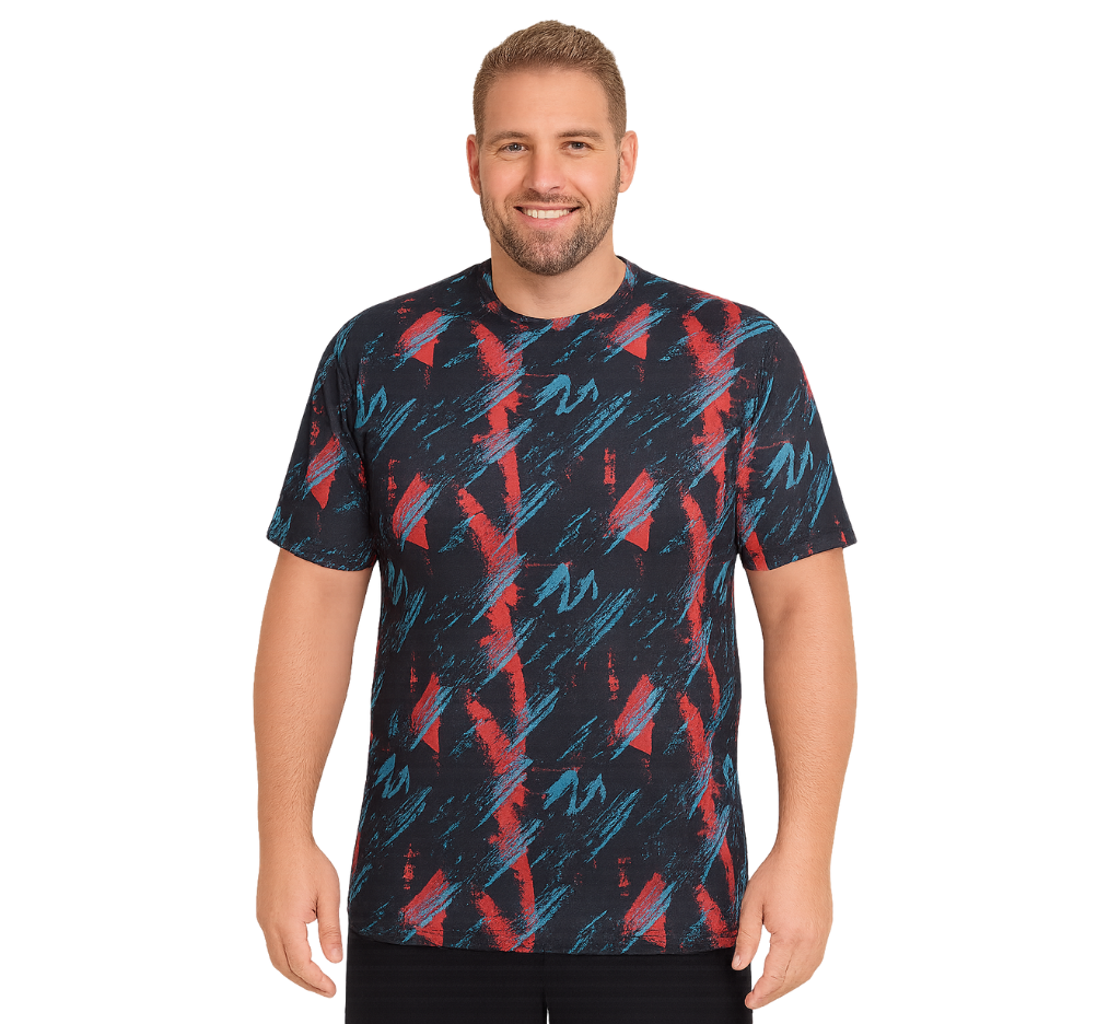 Polera manga corta full print deportiva regular fit diseño 001
