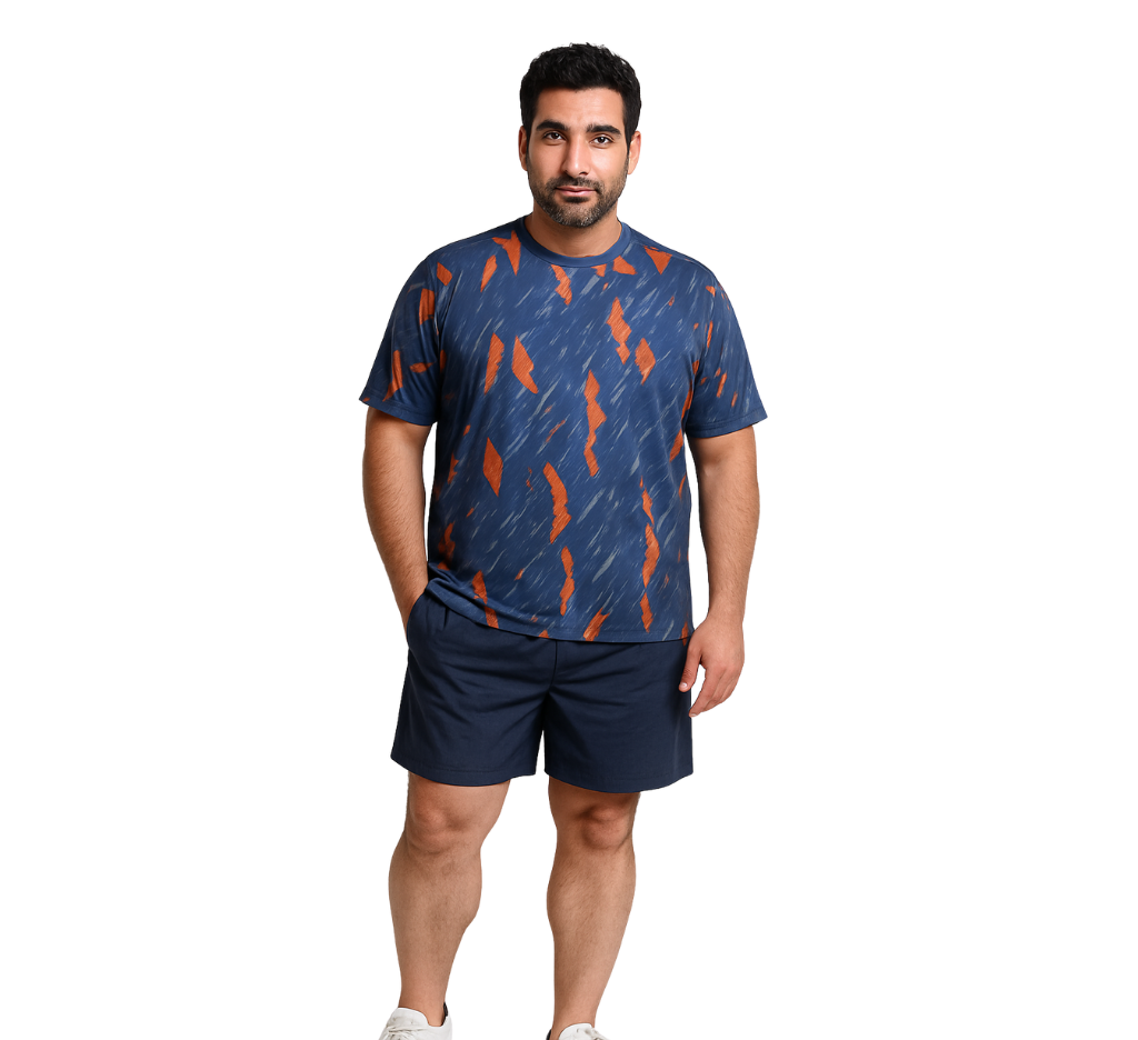 Polera manga corta full print deportiva regular fit diseño 002 Tallas grandes