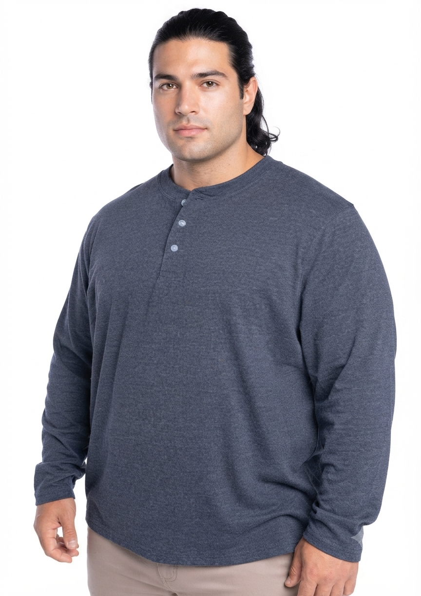 Polera manga larga Jersey botones 009 negro | MASX Chile