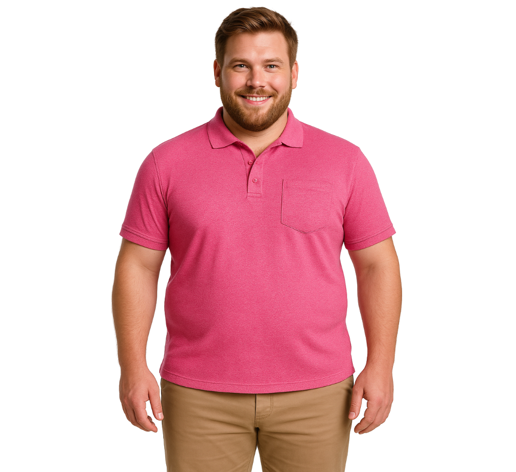 Polera piqué melange 053 Fucsia Tallas grandes | MASX Chile