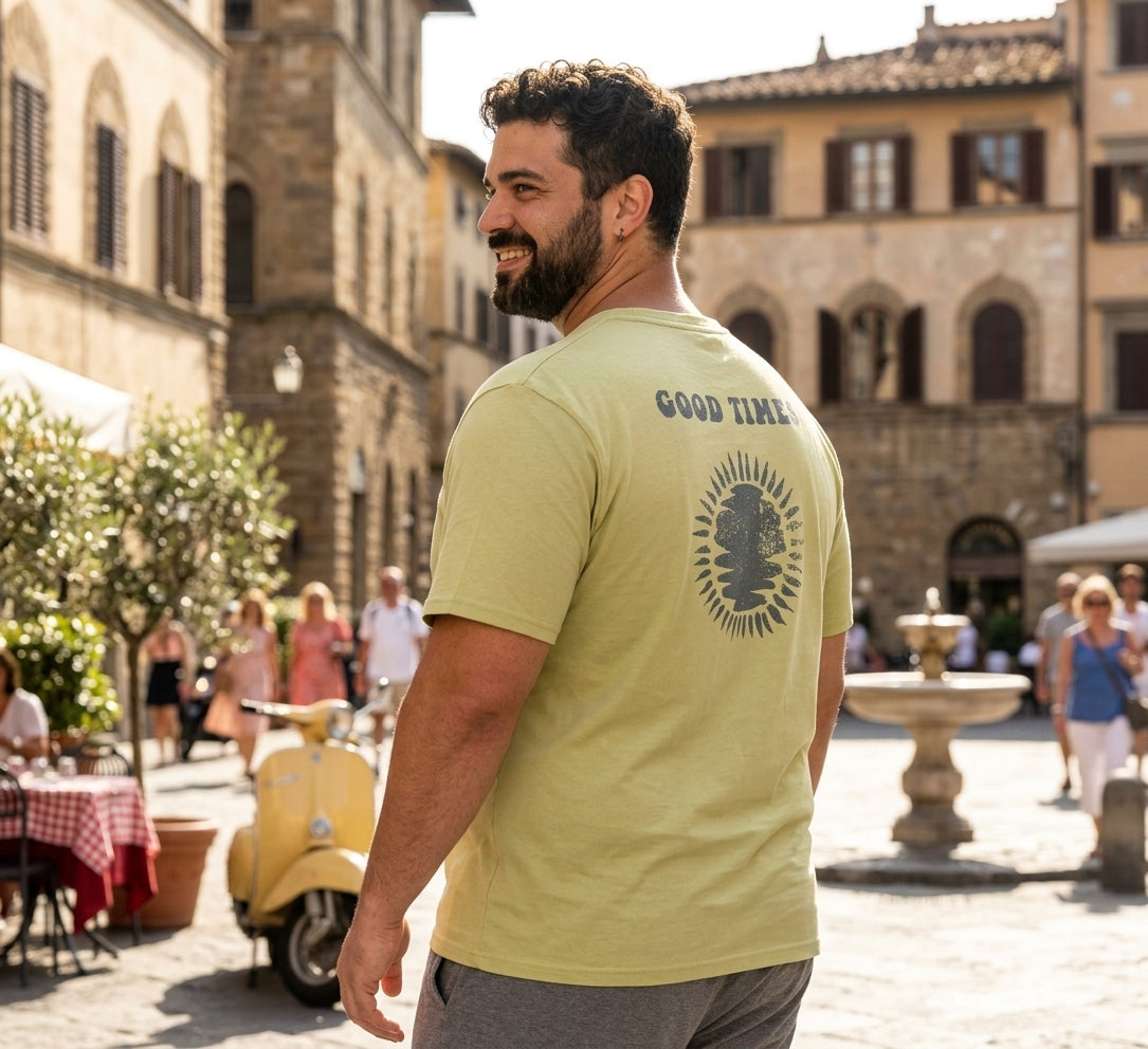 Polera jersey estampado back cuello v 018 verde manzana Tallas grandes | MASX Chile