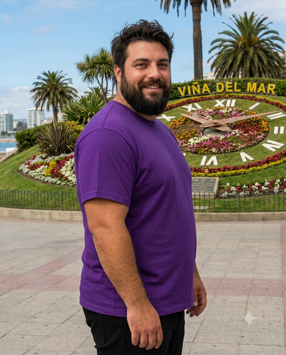 Polera polo morada 100% algodón Tallas Grandes hombre | MASX Chile
