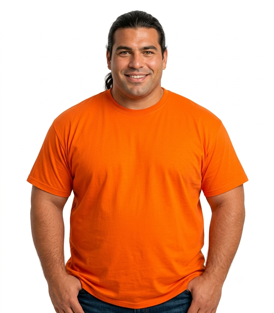 Polera polo naranjo hombre talla grande – 100% Algodón | MASX Chile
