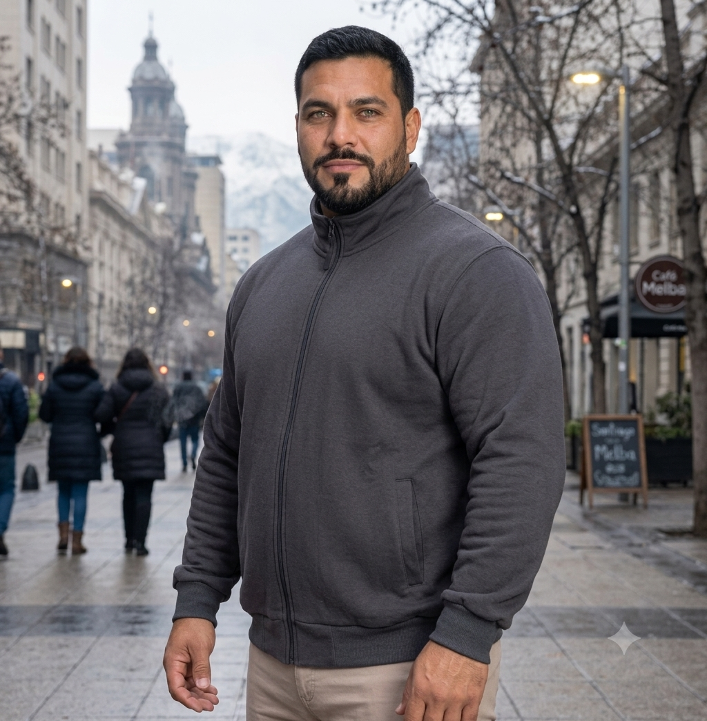 Polerón cuello alto pizarra Tallas Grandes hombre | MASX Chile