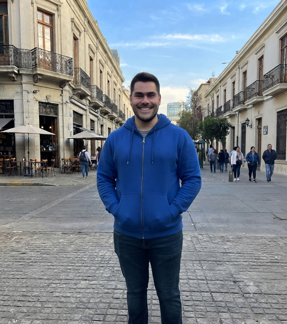 Polerón con gorro y cierre azul rey Tallas Grandes | MASX Chile