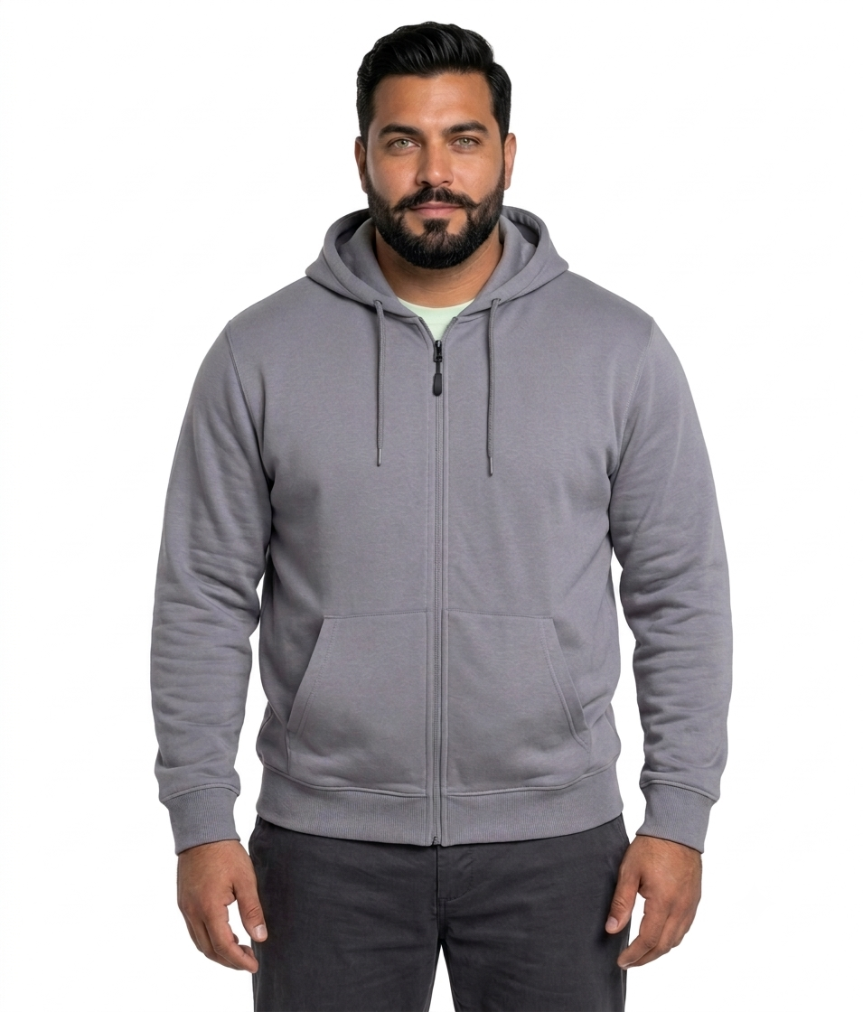 Polerón full zipper 003 Gris Medio | MASX Chile