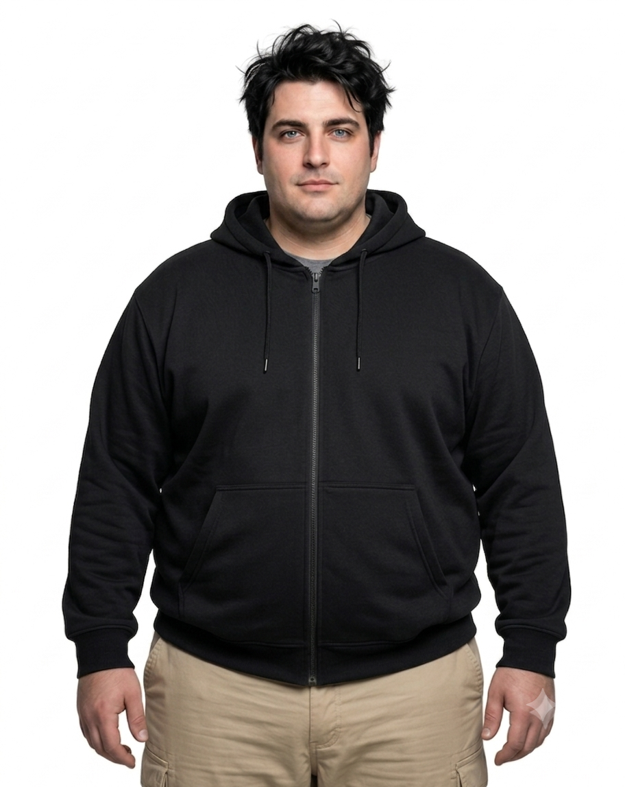 Polerón full zipper 009 Negro | MASX Chile