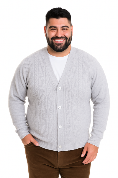 Sweater Cardigan Melange Claro Tallas grandes | MASX Chile – MASX