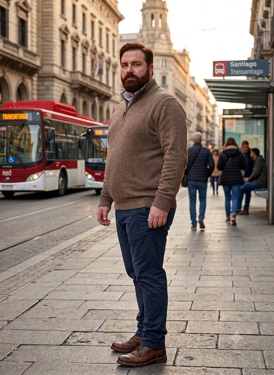 Sweater Half Zipper 029 Taupe | MASX Chile