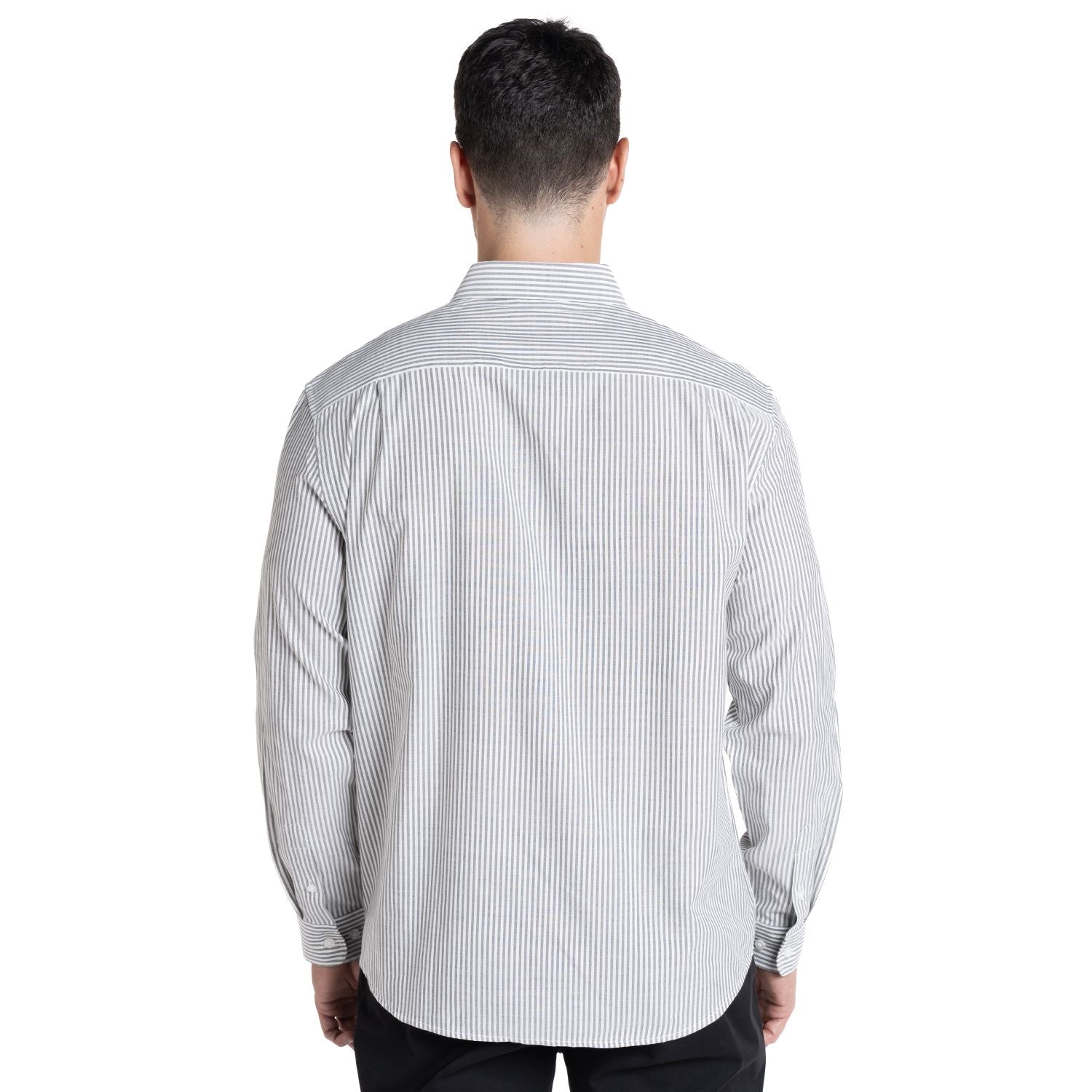 Camisa listada oxford 503 diseño gris medio| MASX Chile