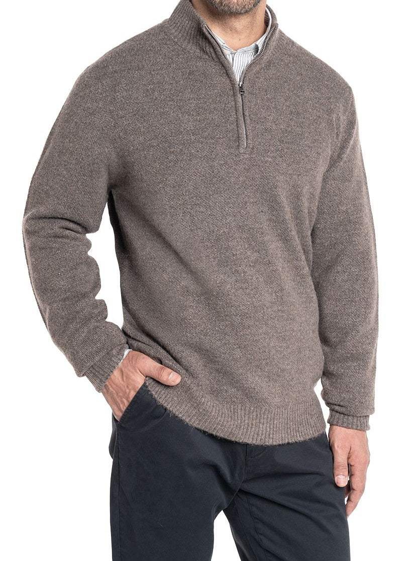 Sweater Half Zipper 029 Taupe | MASX Chile