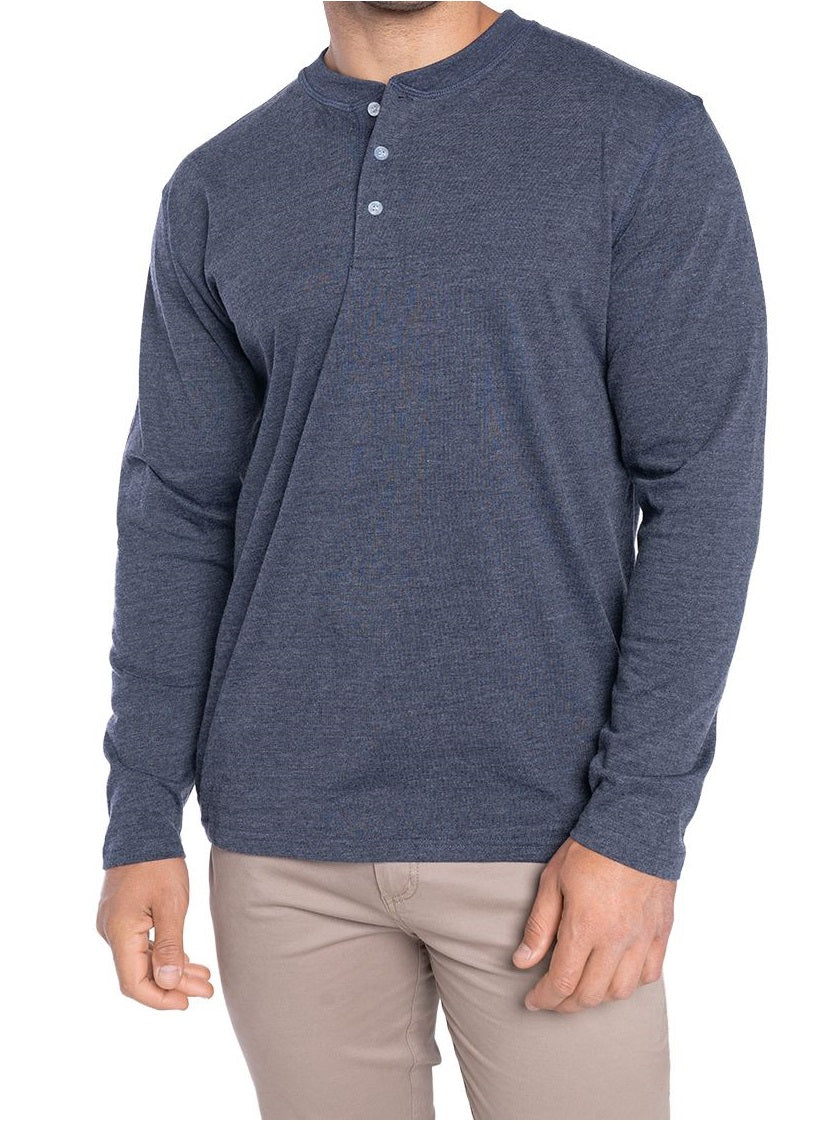 Polera manga larga Jersey botones 079 Azul Marino | MASX Chile