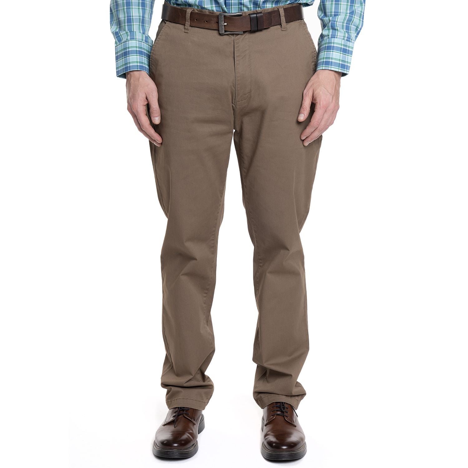 Pantalón frente plano regular fit 032 Beige Oscuro | MASX Chile