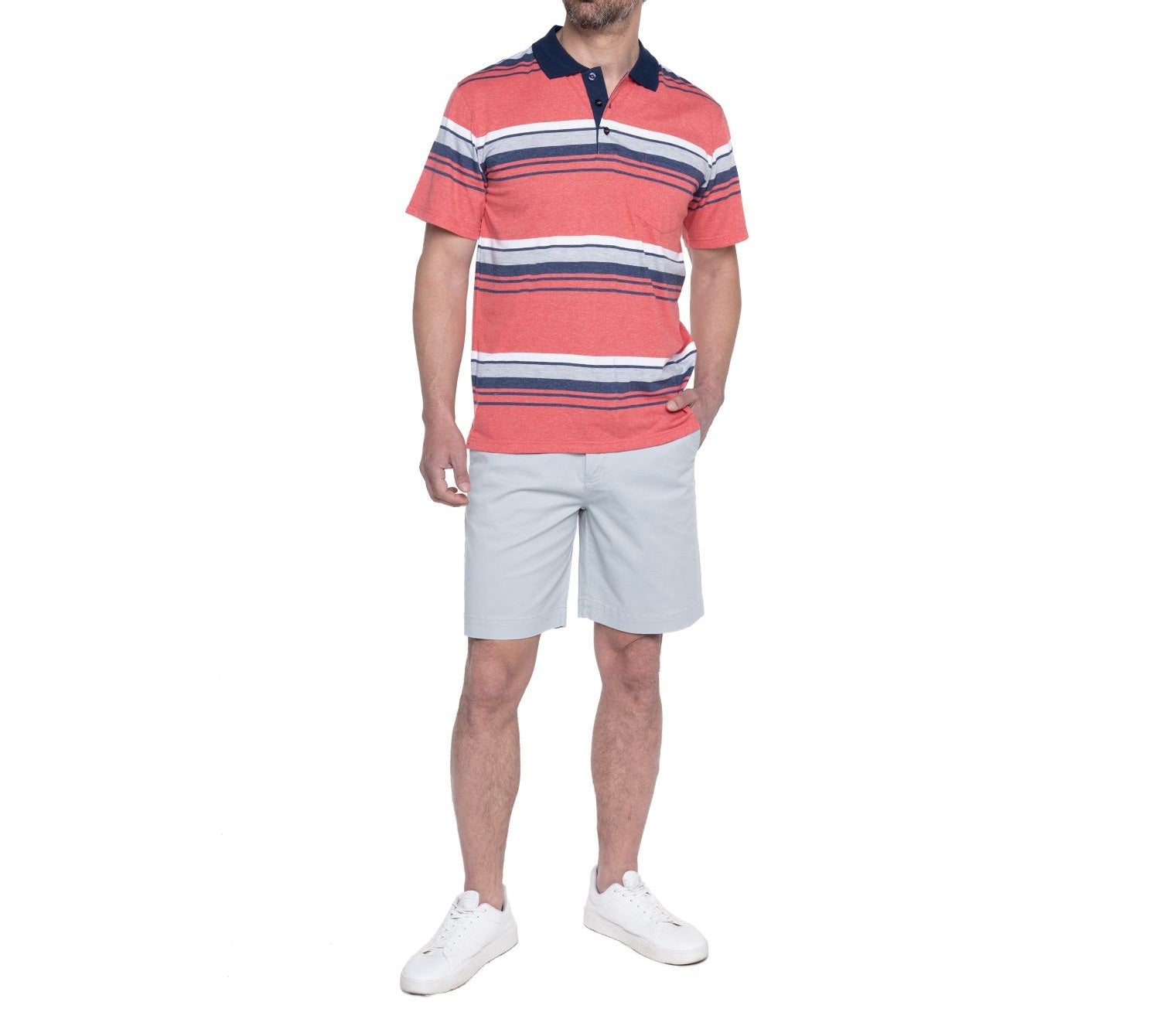 Bermuda gabardina frente plano 002 gris claro