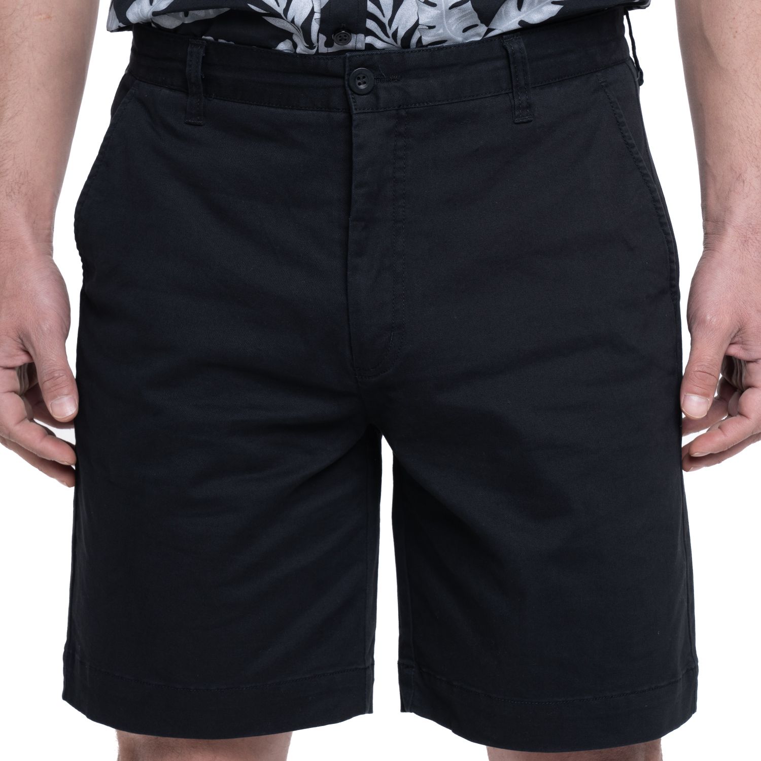 Bermuda frente plano 009 negro regular fit