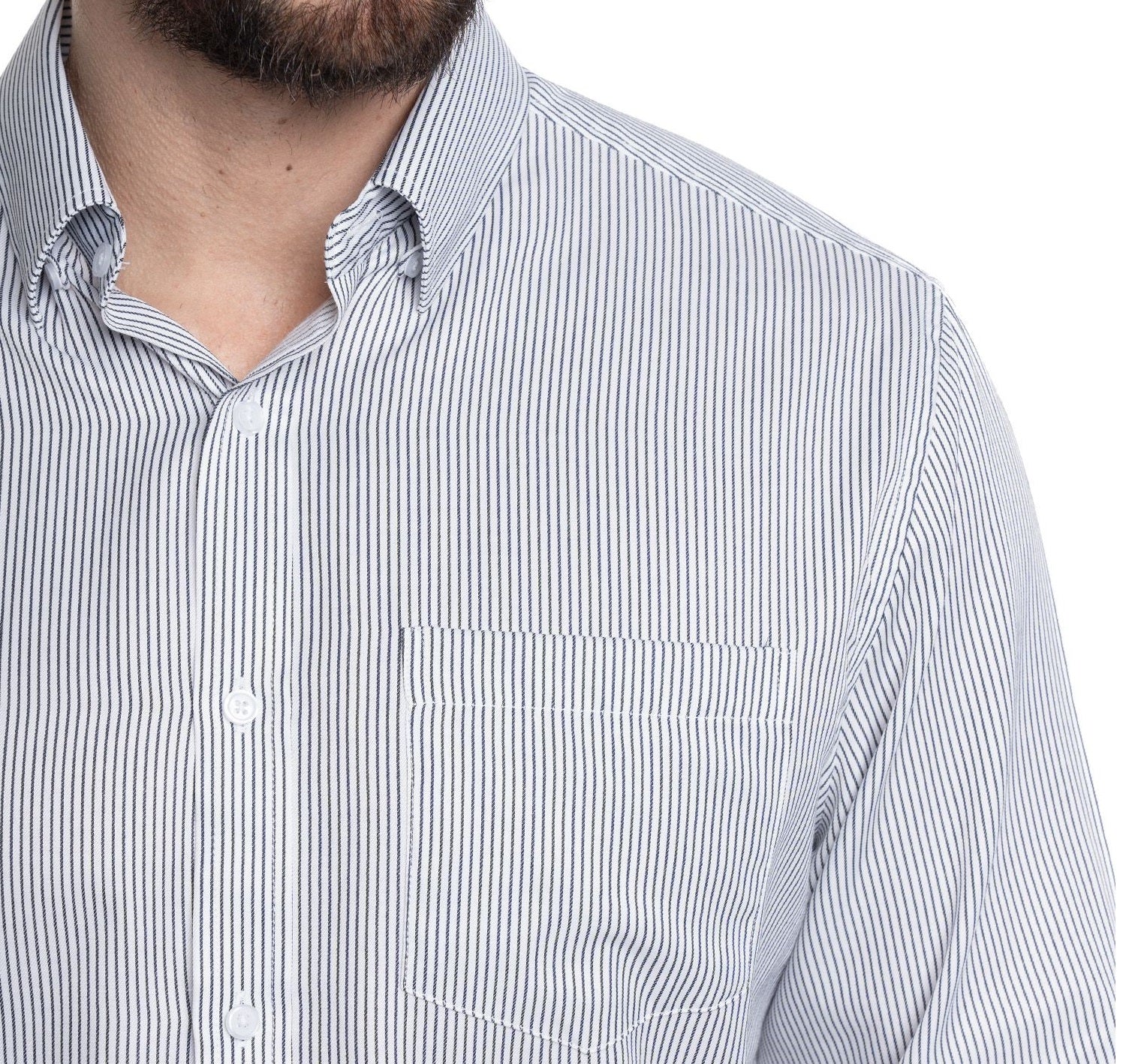 Camisa listada clásica 579 diseño azul marino regular fit | MASX Chile