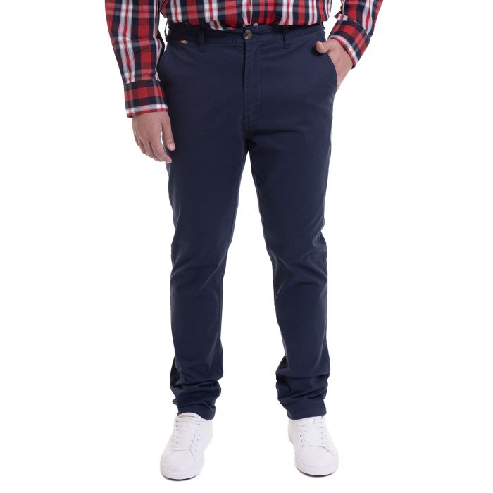 Pantalón frente plano slim fit spandex 079 azul marino  trv | MASX Chile